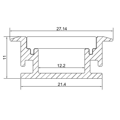 (image for) LED Floor Channel Strip light Channel for Floor (WxH):12.2 mm x 8mm 1 meter (39.4inch) With Waterproof Thicken 3mm Diffuser